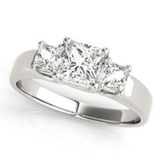 Princess Diamond Three Stone Engagement Ring