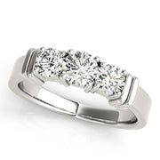 1 Carat Round Diamond Three Stone Ring