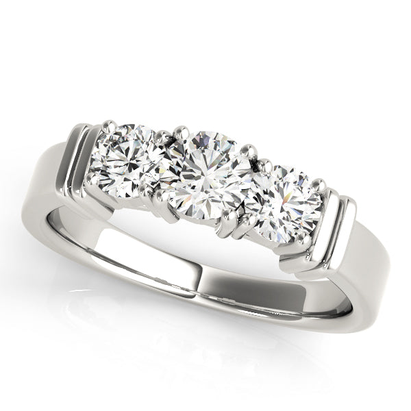 1 Carat Round Diamond Three Stone Ring