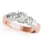 18K Rose Gold 1 ct Diamond Three-Stone Engagement Ring
