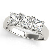 Princess Diamond Three Stone Engagement Ring