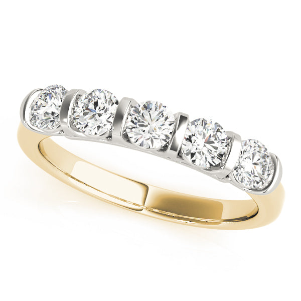 14K Yellow Gold 5-Stone Diamond Wedding Ring