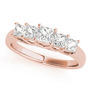 14K Rose Gold Square Diamond Wedding Ring