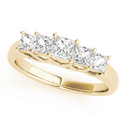14K Yellow Gold Square Diamond Wedding Band
