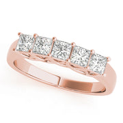14K Rose Gold Square Diamond Wedding Ring