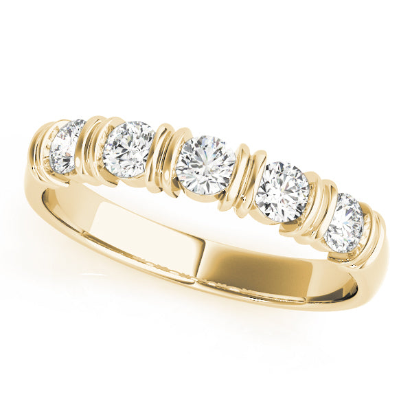 14K Yellow Gold 5-Stone Diamond Wedding Ring