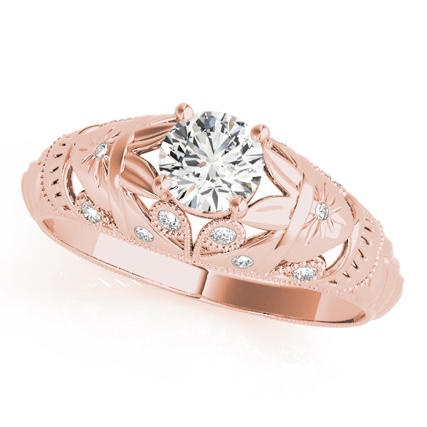 18K Rose Gold 3/8 ct tw Vintage Diamond Engagement Ring