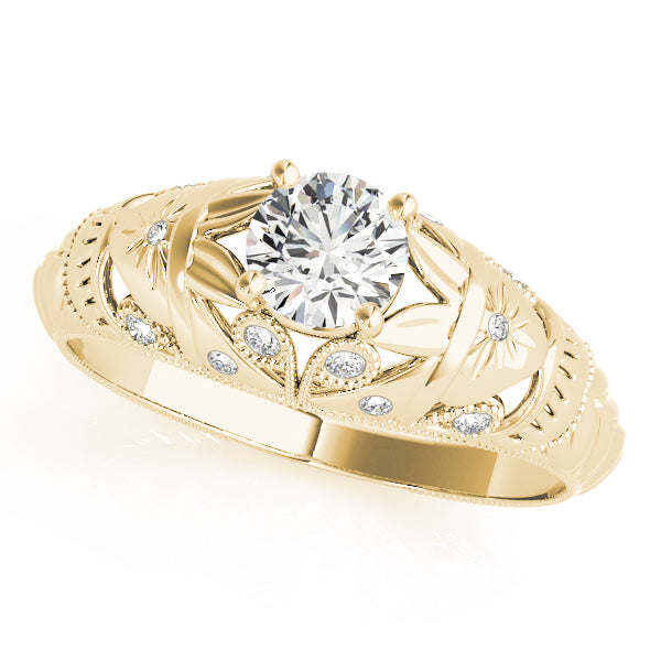 14K Yellow Gold 3/8 ct tw Vintage Diamond Engagement Ring