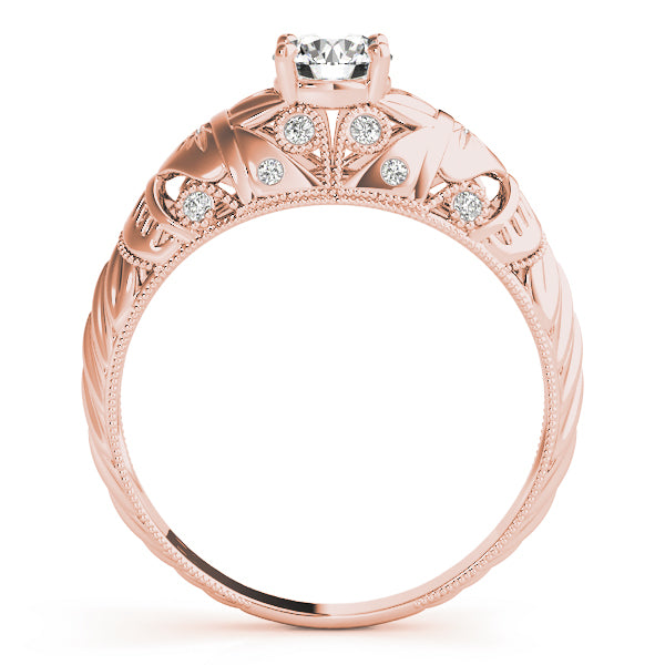 18K Rose Gold 3/8 ct tw Vintage Diamond Engagement Ring