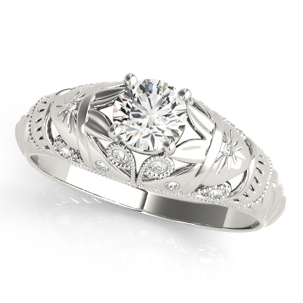 14K White Gold 3/8 ct tw Vintage Diamond Engagement Ring