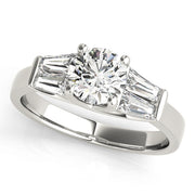 1.0 CT Round Diamond Ring with Baguette Accents