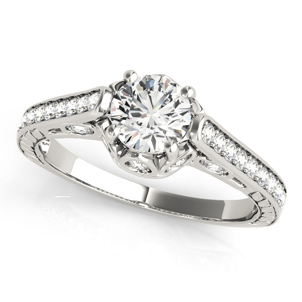 Vintage 0.8CT Round Diamond Engagement Ring