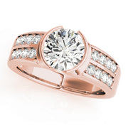 14K Rose Gold Pave Diamond Engagement Ring 1 ctw