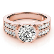 18K Rose Gold 1 1/4 ct tw Pave Diamond Engagement Ring