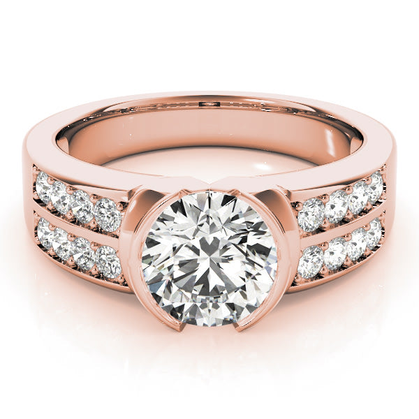 18K Rose Gold 1 1/4 ct tw Pave Diamond Engagement Ring