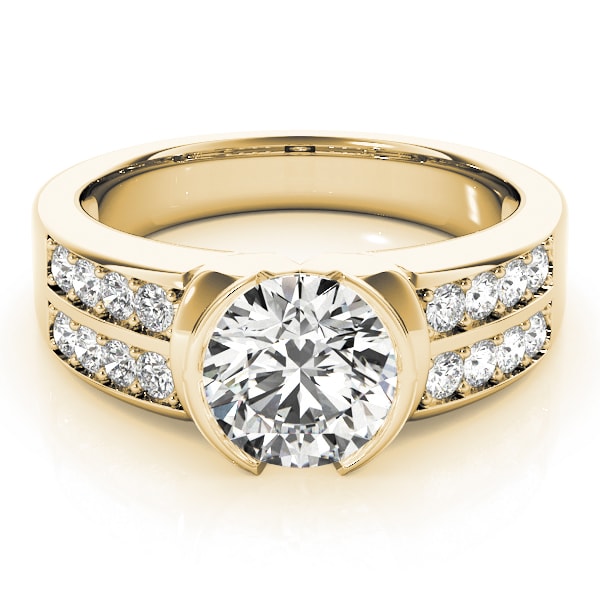 18K Yellow Gold 1 1/4 ct tw Pave Diamond Engagement Ring