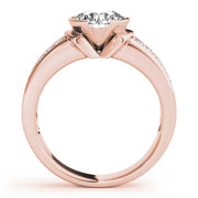 14K Rose Gold 1 1/4 ct tw Pave Diamond Engagement Ring