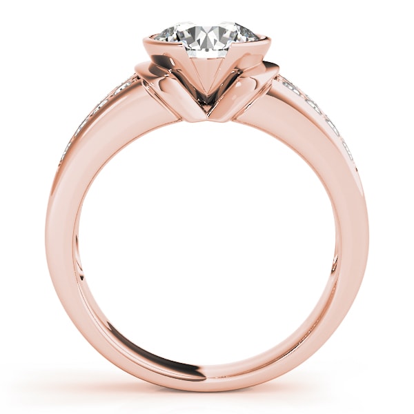 14K Rose Gold 1 1/4 ct tw Pave Diamond Engagement Ring