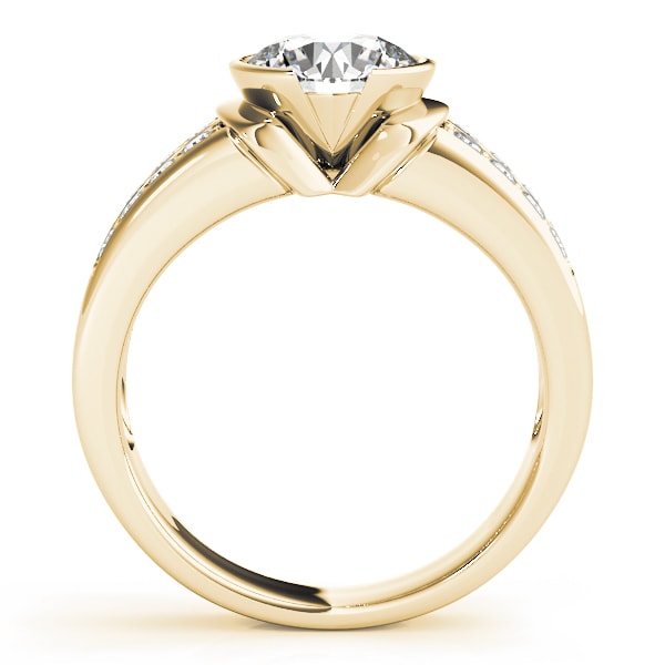 14K Yellow Gold 1 1/4 ct tw Pave Diamond Engagement Ring