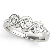Round Diamond Three Stone Engagement Ring