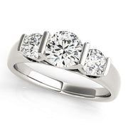 Round Diamond Three Stone Engagement Ring