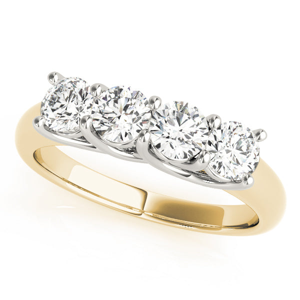 18K Yellow Gold 4-Diamond Wedding Ring
