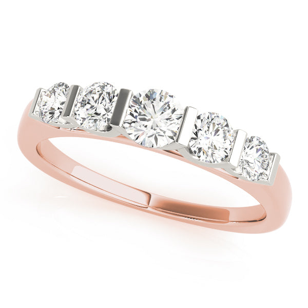 14K Rose Gold Round Diamond Wedding Ring