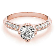 18K Rose Gold 1 ct tw Pave Diamond Engagement Ring