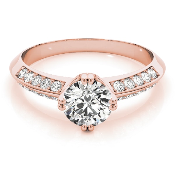 18K Rose Gold 1 ct tw Pave Diamond Engagement Ring