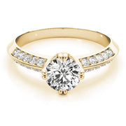 18K Yellow Gold 1 ct tw Pave Diamond Engagement Ring