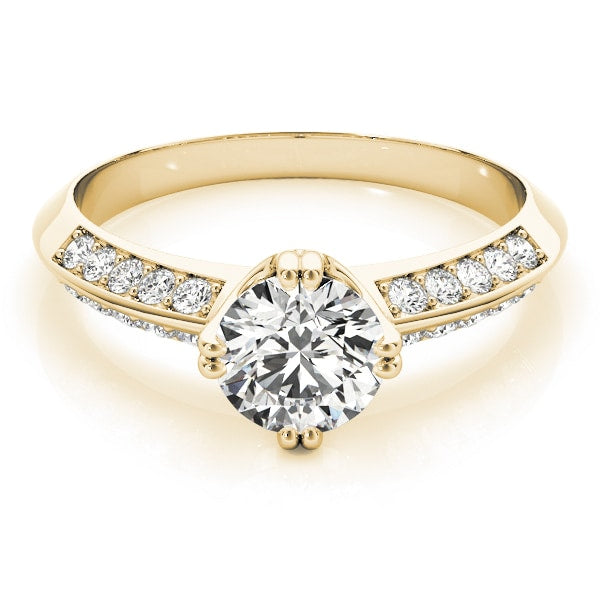18K Yellow Gold 1 ct tw Pave Diamond Engagement Ring