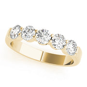 18K Yellow Gold 5-Stone Diamond Wedding Ring