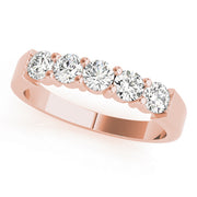 14K Rose Gold 5-Stone Diamond Wedding Ring