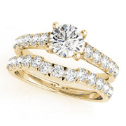 18K Yellow Gold 1 ct tw Single Row Diamond Engagement Ring