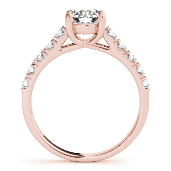 14K Rose Gold 1 ct tw Single Row Diamond Engagement Ring