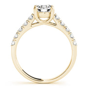 14K Yellow Gold Round Diamond Trellis Engagement Ring