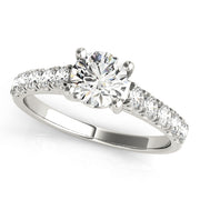 Round Diamond Single Row Engagement Ring