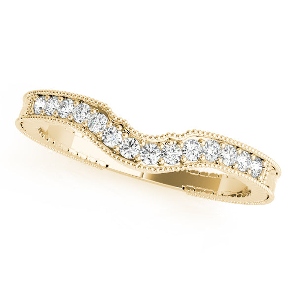 14K Yellow Gold 1/5 ct Diamond Wedding Band