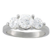1 CT Round Diamond Three Stone Engagement Ring