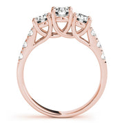 14K Rose Gold 1 ct tw Three Stone Diamond Engagement Ring