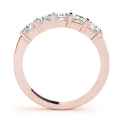 14K Rose Gold Square Diamond Wedding Ring