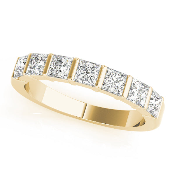 14K Yellow Gold Square Diamond Wedding Ring