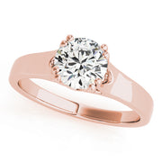 14K Rose Gold 1ct Round Diamond Solitaire Ring
