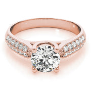 18K Rose Gold 1 1/2 ct tw Trellis Diamond Engagement Ring