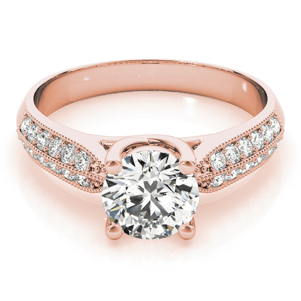 18K Rose Gold 1 1/2 ct tw Trellis Diamond Engagement Ring