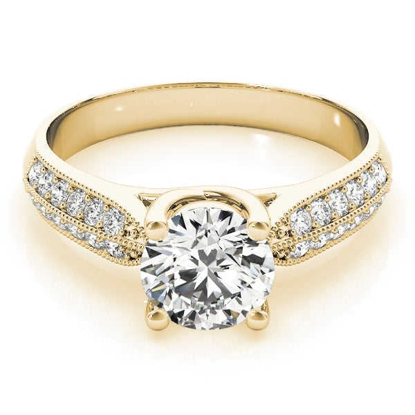 18K Yellow Gold 1 1/2 ct tw Trellis Diamond Engagement Ring