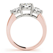 18K Rose Gold 2 ct tw Three Stone Diamond Engagement Ring