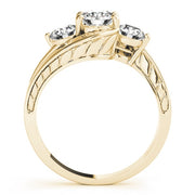 18K Yellow Gold 1 ct tw Three Stone Diamond Engagement Ring