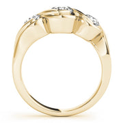 18K Yellow Gold 1 ct tw Three Stone Diamond Engagement Ring