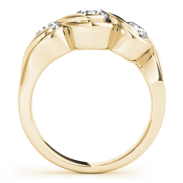 18K Yellow Gold 1 ct tw Three Stone Diamond Engagement Ring